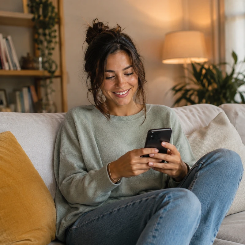 Femme effectuant une pré-demande de carte d'identité en ligne